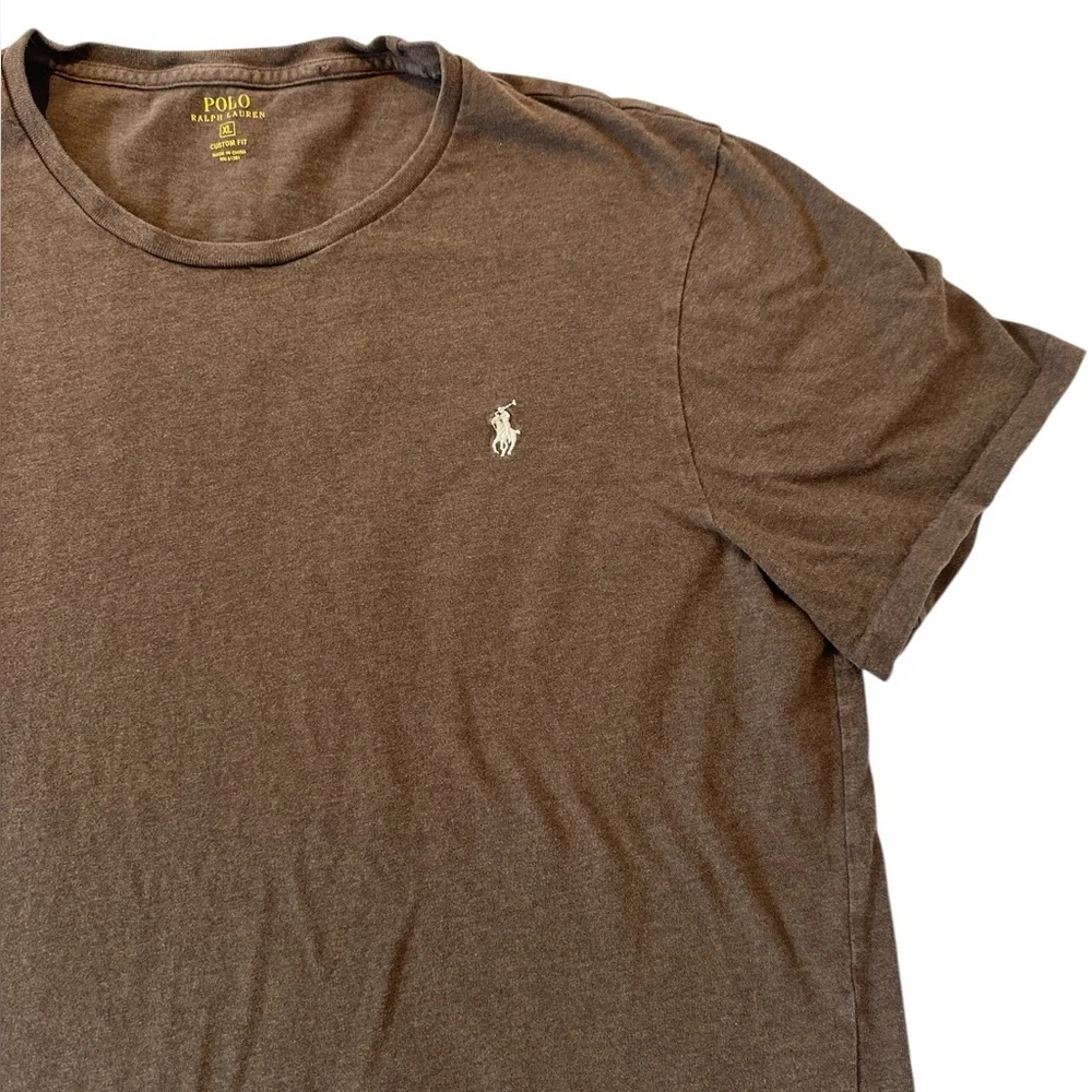 Polo Ralph Lauren Pima Cotton Crew Neck T-Shirt Nutmeg Brown - Picture 5 of 11